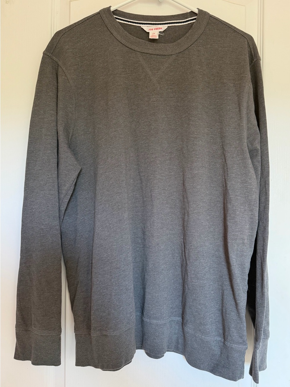 Joe Fresh Men's Gray Long-Sleeve Crewneck Shirt Brand New Size L Want Sold